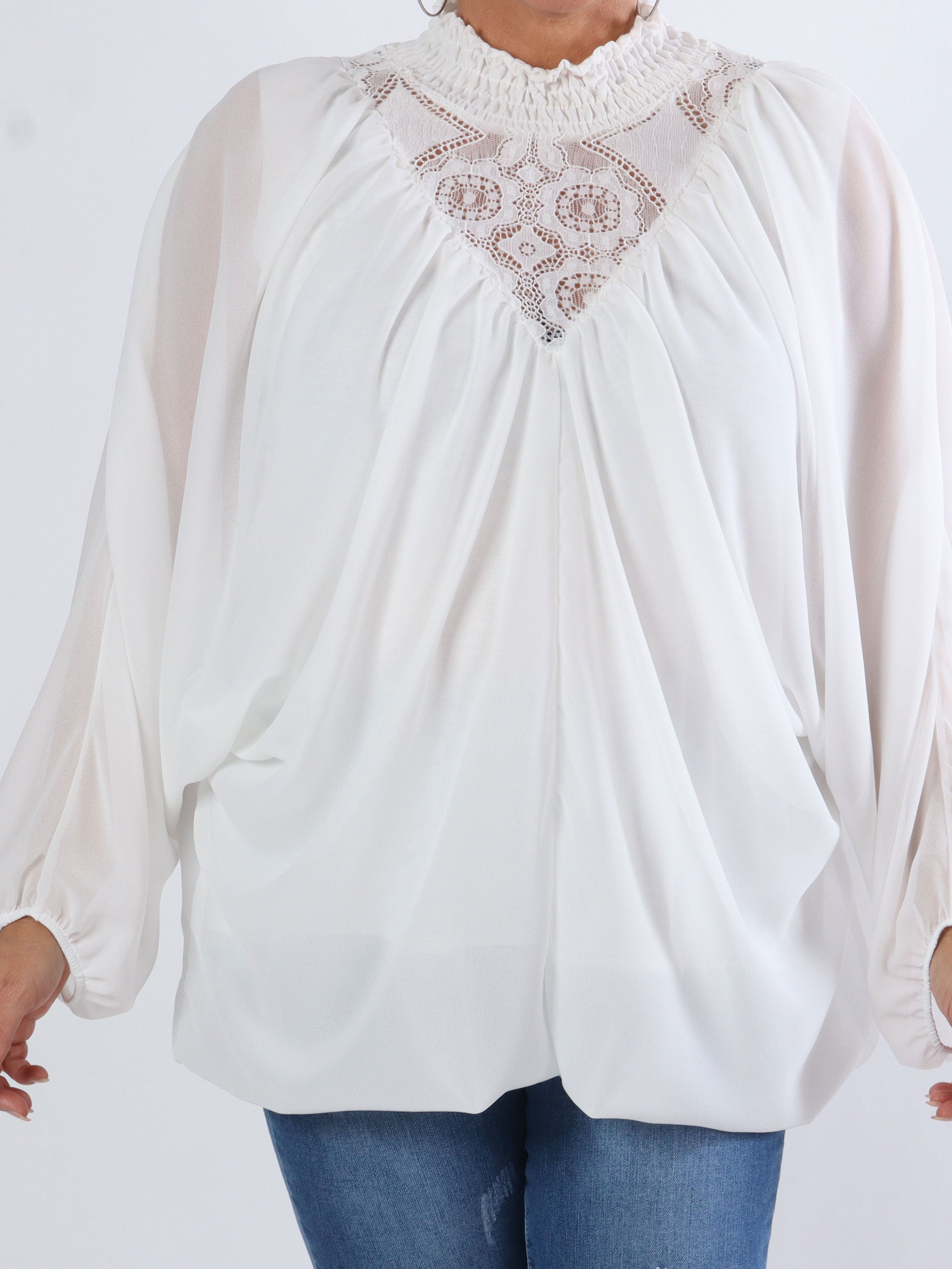 Edina - Fin plus size bluse med vidde ærmer